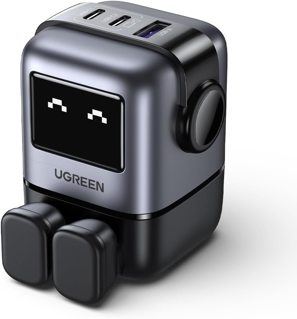 UGREEN Uno Charger 65W USB C Charger Nexode 3-Port GaN Fast Charger Plug Type C Power Adapter Compatible with MacBook Pro, iPhone 16 Pro/16/15, Galaxy S24/S23, Pixel 9, Steam Deck, ROG Ally (Black)