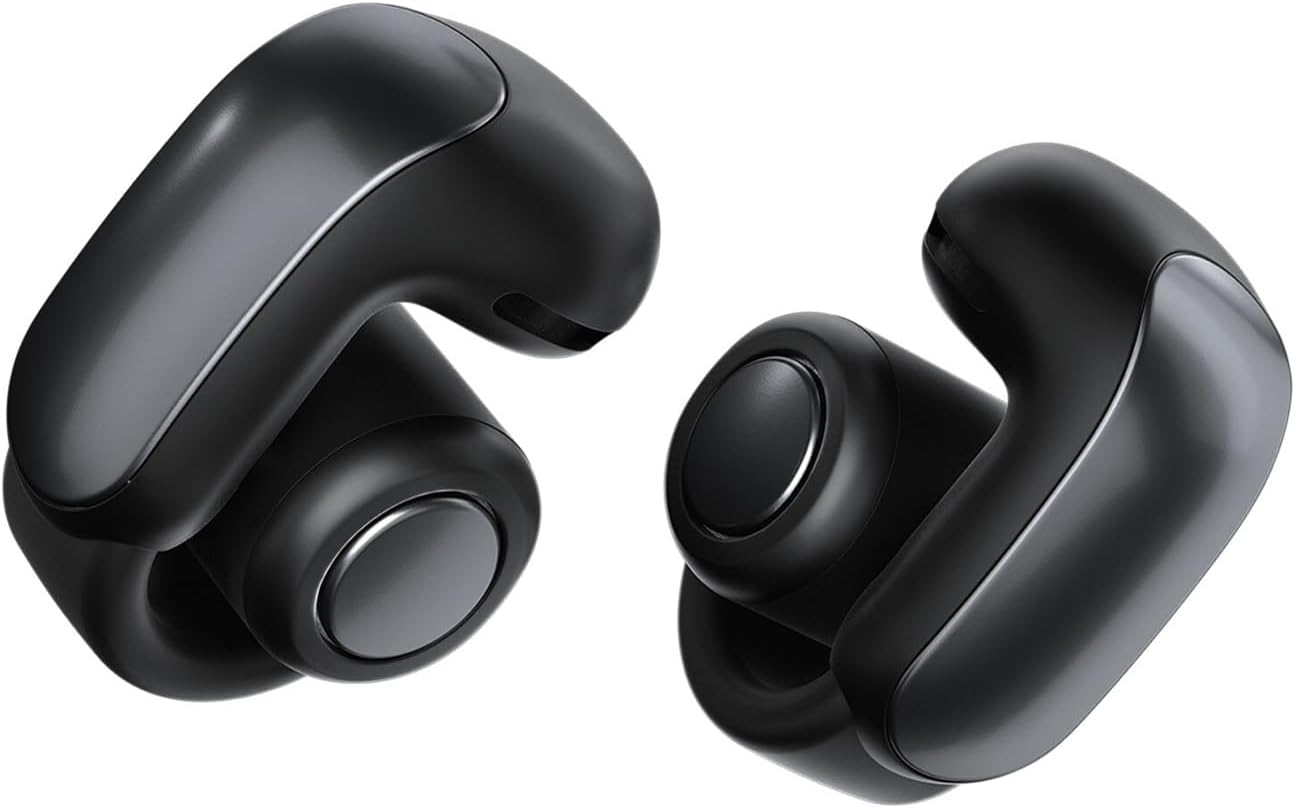 Bose Ultra Open Bluetooth Earbuds, True Wireless Earbuds with OpenAudio for Awareness, Clip On Design for Comfort, Immersive Audio, Up to 48 Hrs of Playtime, Black