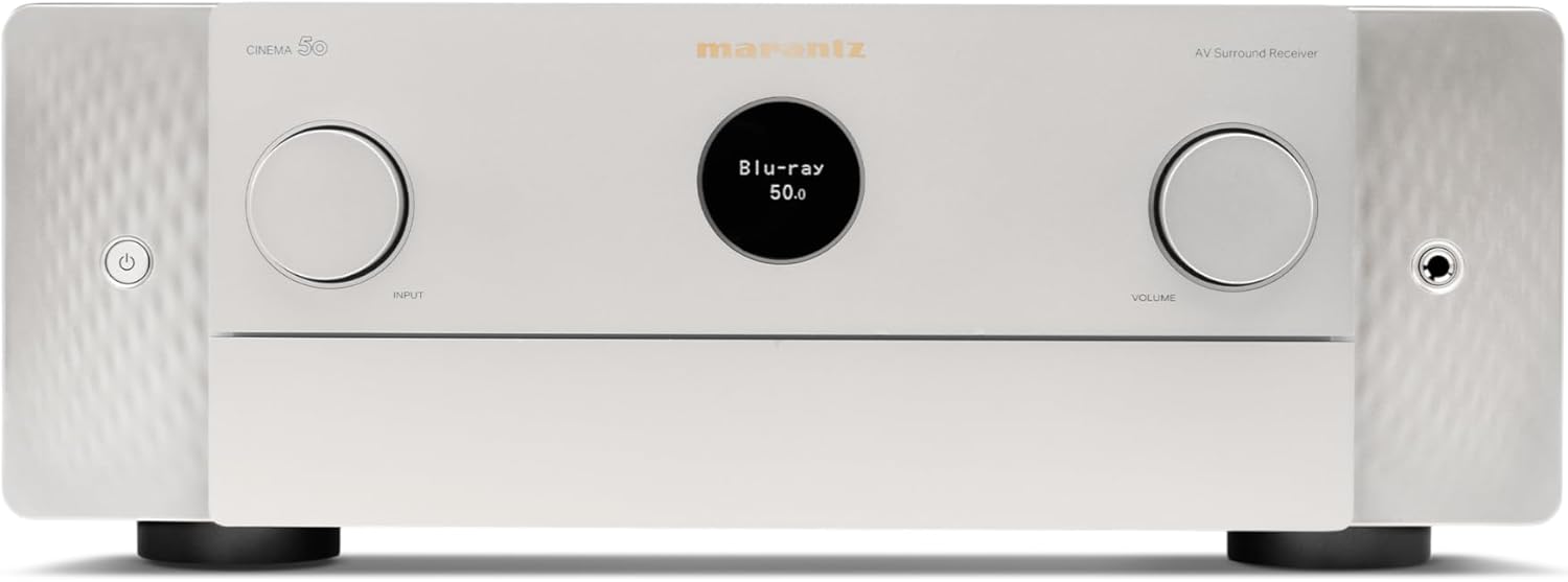 Marantz Cinema 50 9.4 Channel (110 Watt X 9) 8K Home Theater AV Receiver with HEOS (Silver/Gold)