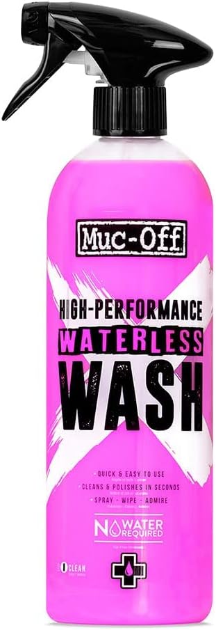 Muc-Off High Performance Waterless Bike Wash 750ml (Pack of 1) | Spray & Wipe Bike Cleaner | No Water Needed | Safe on Carbon Fibre | Cleans & Polishes with a Streak-Free Finish