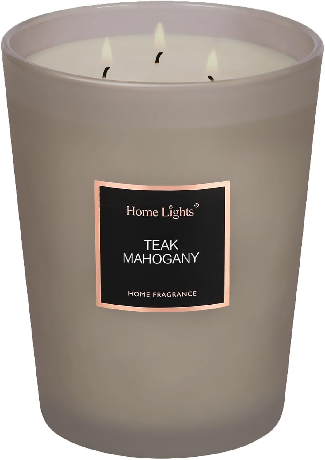 HomeLights Scented Candles, Large Jar Aromatherapy Candles, Natural Soy Wax, Long Burning Candles Gift, Teak Mahogany