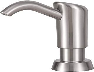 GAGALIFE Built in Sink Soap Dispenser or Lotion Dispenser for Kitchen Sink, Brushed Nickel ABS Pump Head, with 13 Ounce Large PET Soap Bottle