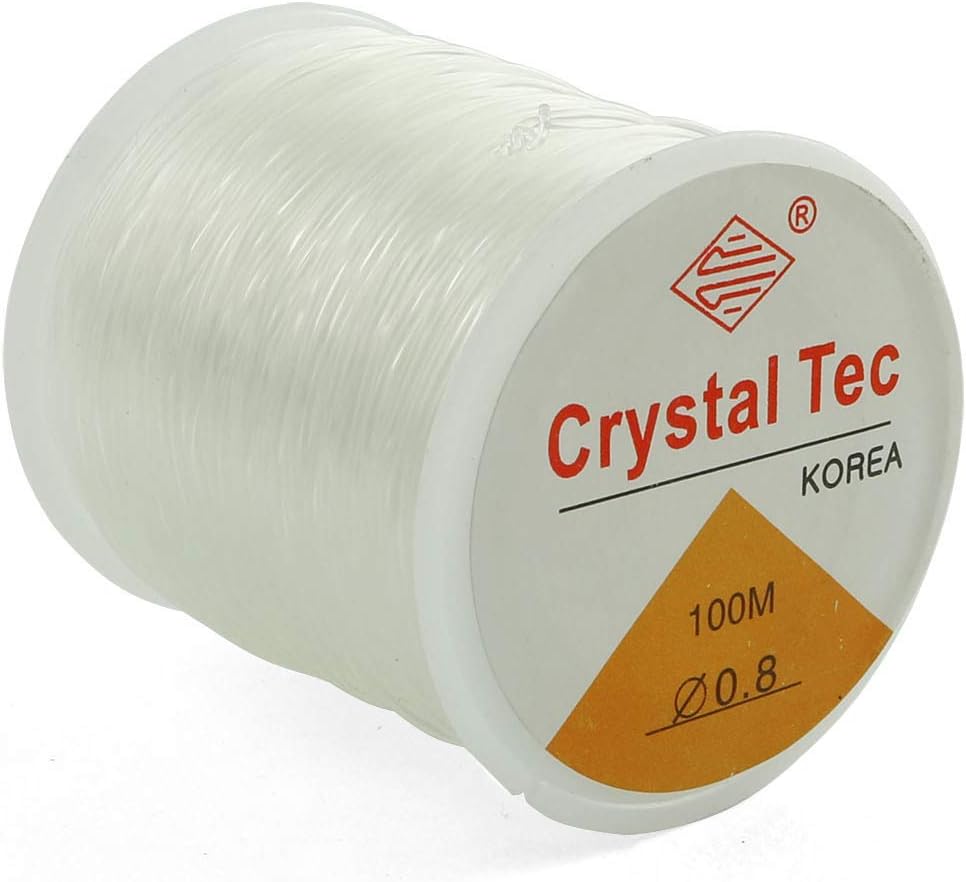 ZYAMY Elastic Beading Thread Transparent White 0.8mm 100m/328ft Crystal Stretch Bracelet String for Beads Jewelry Making