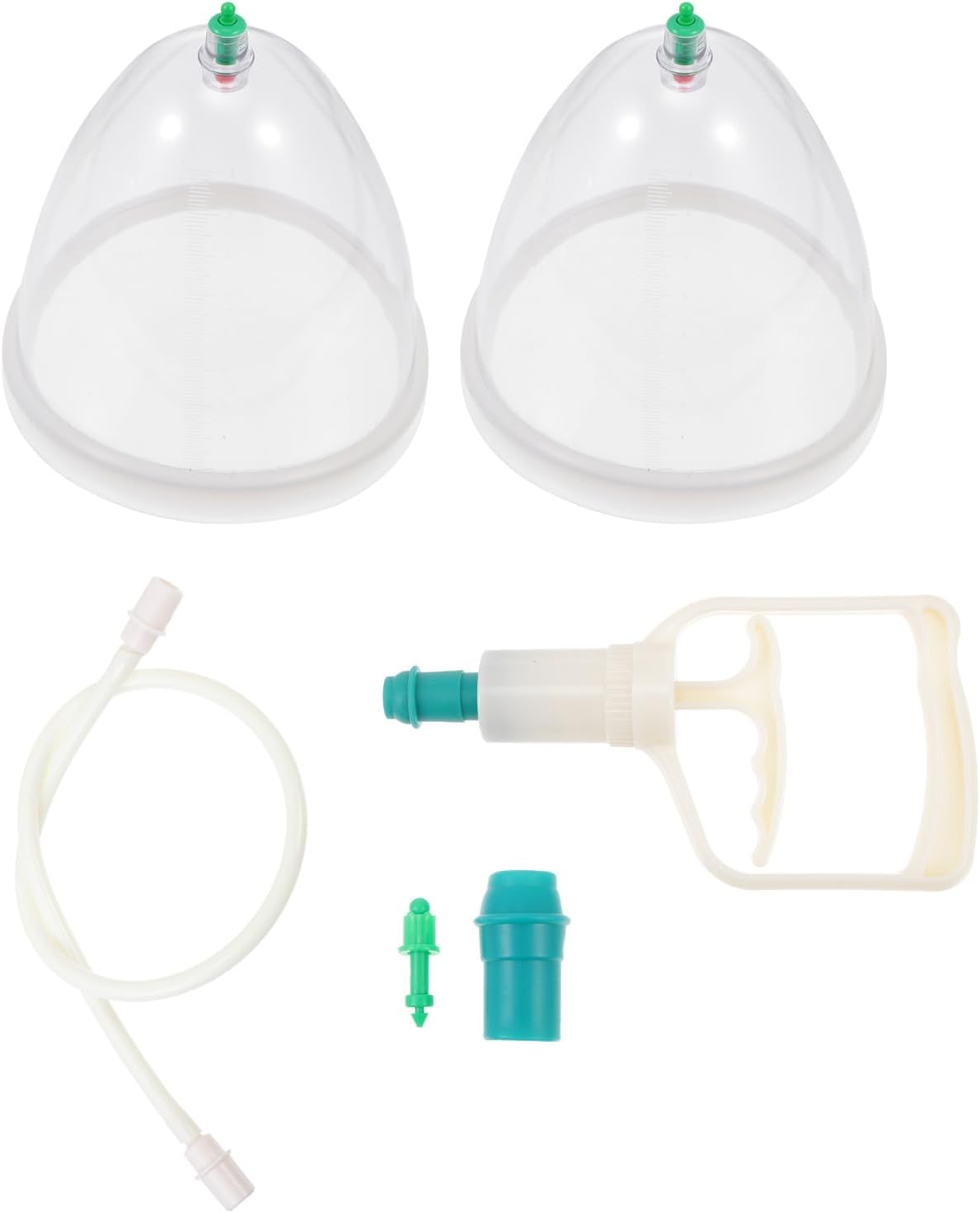Ciieeo Vacuum Cupping Cup Hand Pump Set Breast Vacuum Cupping Buttock Lift Body Massage Cupping Set for Massage Therapists Cupping Machine Accessories for Women Ladies White