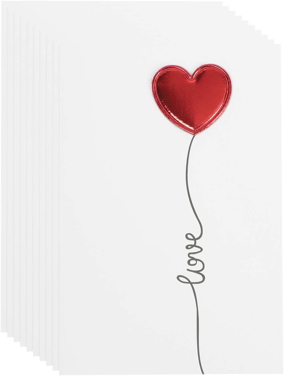 10 Pack Love Heart Greeting Cards Blank Inside Love You Card Birthday Card Valentines Card Wedding Anniversary Cards Engagement Card for Her, Girlfriend, Boyfriend, Wife, Lover