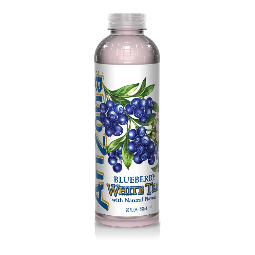 AriZona Blueberry White Tea, 20 Fl Oz, Premium Brewed, 12 Pack