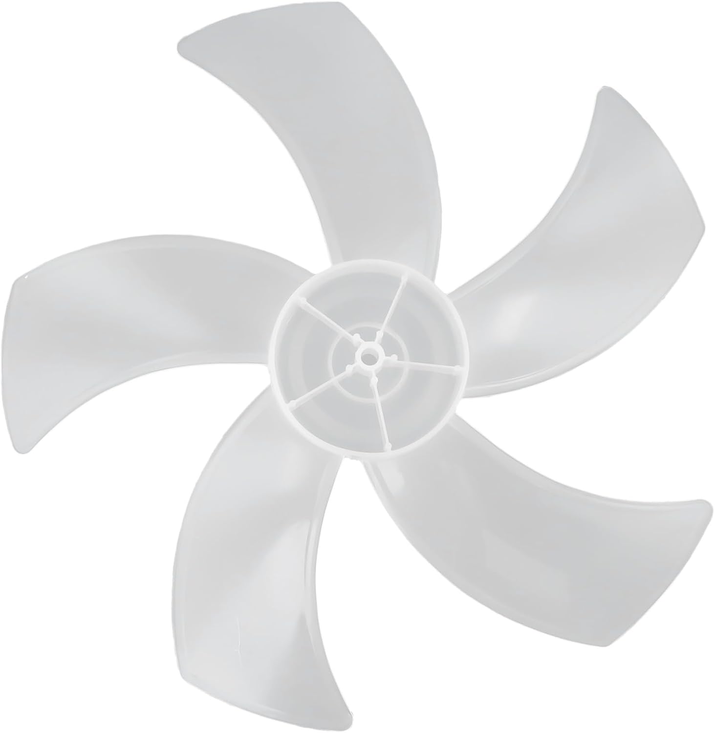 16 Inch Plastic Fan Replacement with 5 Leaves Pedestal Fan Parts Black White Desktop Fan Components with Nut Cover Assembly for Stand Fan Home Office Desk Fan Accessories(White)