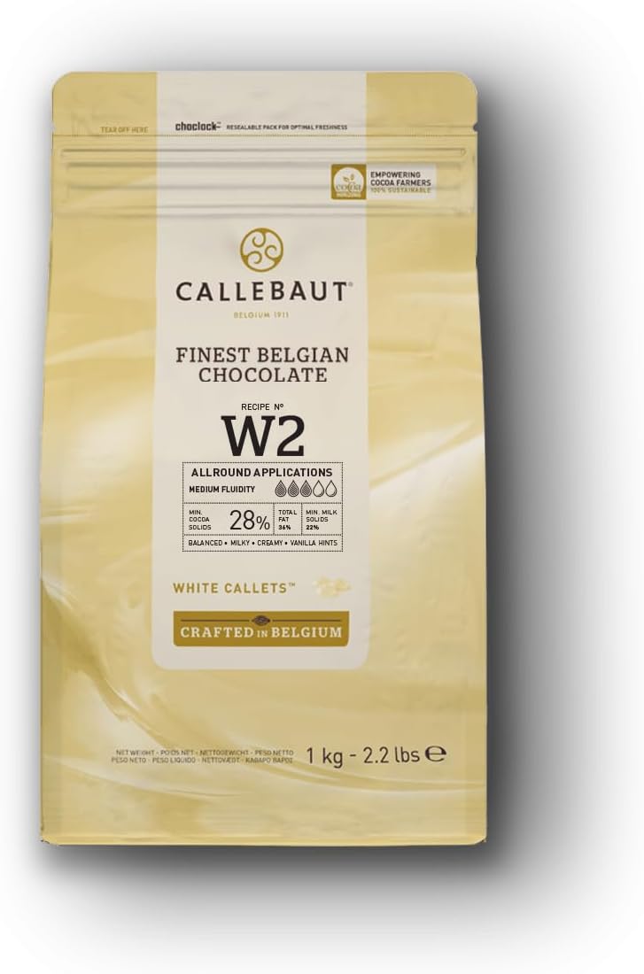 Callebaut W2 Finest Belgian White Chocolate Couverture Callets 1kg