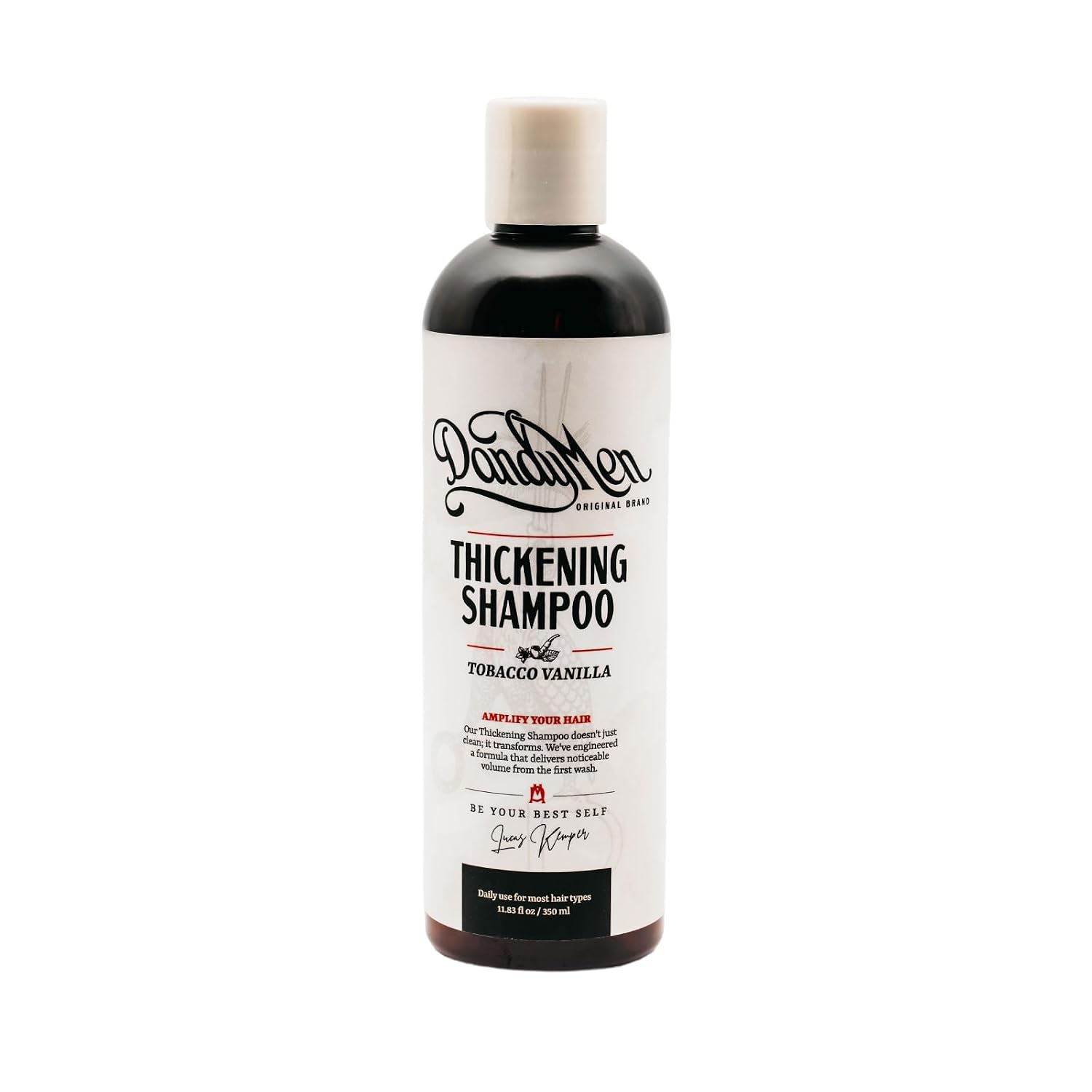 Thickening Shampoo – Volumizing and Strengthening Formula with Aloe Vera & Pro-Vitamin B5 11.83 oz (Tobacco Vanilla)