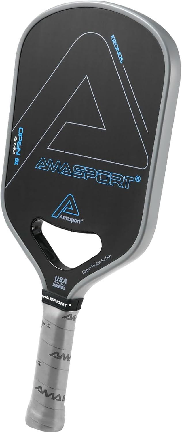 Kronos Open 01 Pickleball Paddle with T700 Carbon Fiber - Dynamic Air Throat - Foam Injected Walls - 16mm Thermoformed Pickle Ball Racket with Paddle Cover-USA Pickleball Approved