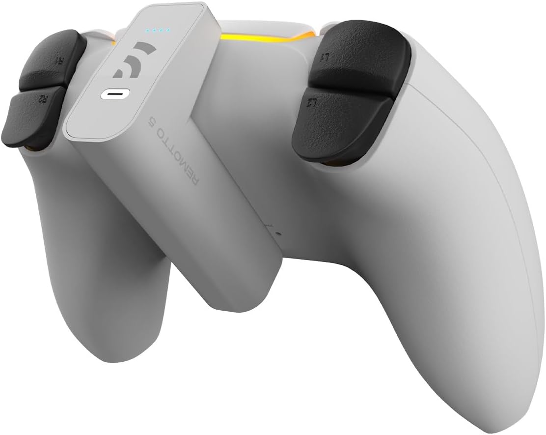 Remotto PS5 Wireless Controller Charger - Portable Battery for DualSense, Play While Charging - Long Lasting, 12 Hours of Battery Life
