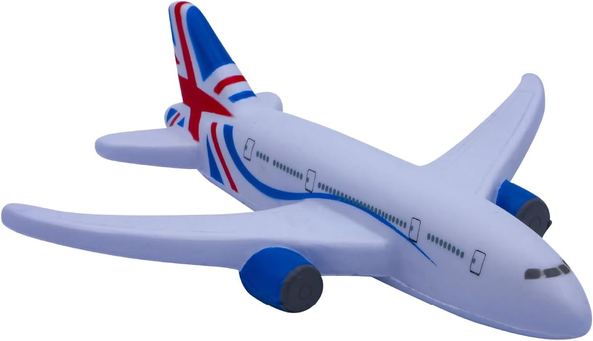 British Aeroplane Fidget Toy - Squishy Foam Stress Reliever - Iconic Plane Aviation gift for adults and kids