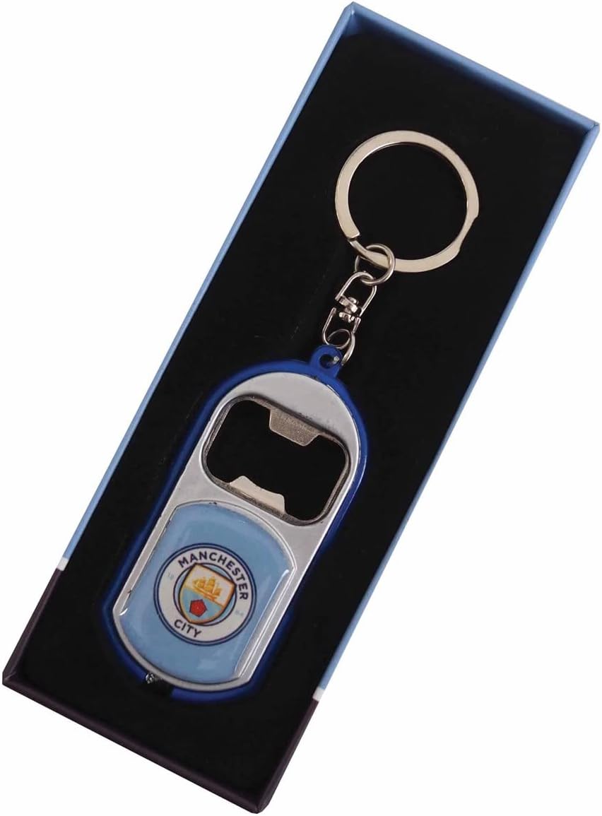 MANCHESTER CITY Torch Light Bottle Opener Keyring - Multi-Colour