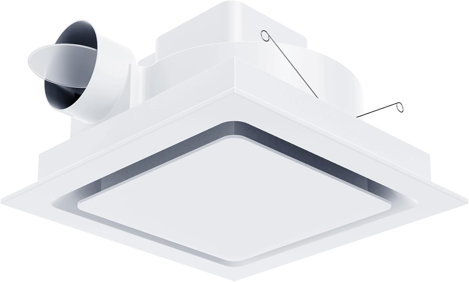 Bathroom Exhaust Fan 10" Panel (No Light),8" Hole Size,Pure Copper Motor,110 CFM 1.0 Sones Quiet Ceiling Exhaust Fan, 4" Duct for Bathroom/Garage/Home, White