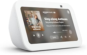 Amazon Echo Show 5 (3rd Gen, 2023 release) | Smart display with 2x the bass and clearer sound | Glacier White