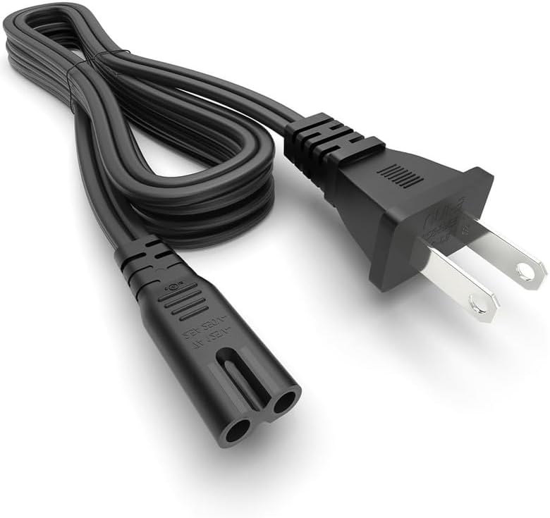 2-Prong AC Power Cord Cable Lead fits for WISCENT WTB-797 WTB797 Nostalgic Stereo System for Home Charging Cable Power Supply 110-240V
