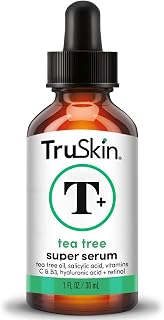 TruSkin Tea Tree Oil Acne Treatment for Face – Acne Serum – Improve the Appearance of Pores, Even Skin Tone for Smooth, Glowing Skin with Salicylic Acid, Vitamin C, Niacinamide & Retinol, 1 fl oz