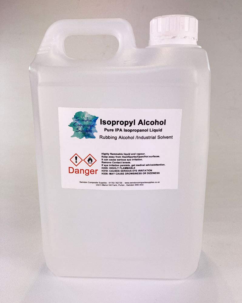 Swindon Composite Supplies : IPA - Isopropyl Alcohol 99.9%-PURE IPA - Disinfectant Sanitiser Cleaner - Rubbing Alcohol (2.5 Litre)