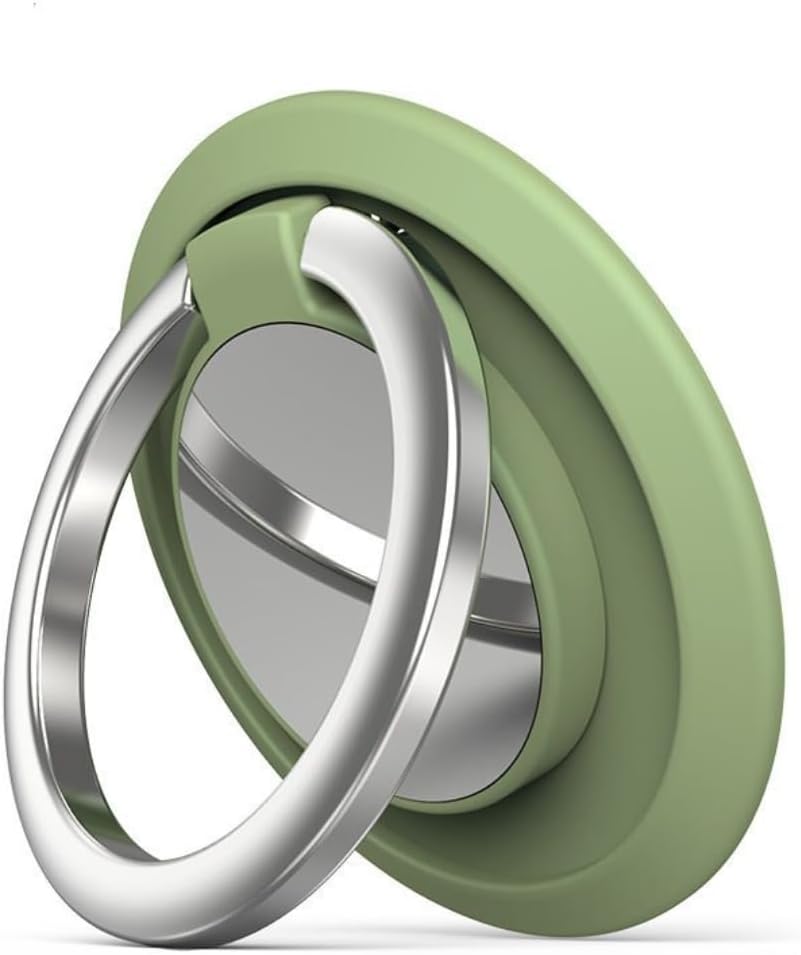 ISKIP Phone Ring Grip, 360° Rotating Phone Ring Holder, Car Mount Available, Fits for iPhone, Samsung, All Smartphones (Green)