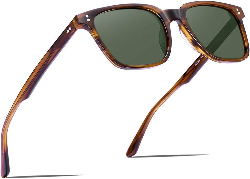 CARFIA Retro Square Mens Sunglasses Polarised Eyewear 100% UV Protection for Driving Travel