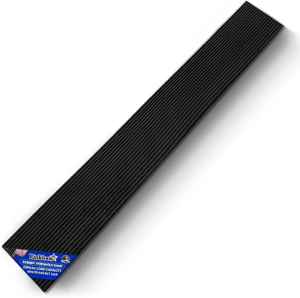 1" Rise Rubber Threshold Ramp, 2204 Lbs Load Capacity, 35.4" Wide Non-Slip Solid Rubber Wheelchair Ramp is Adjustable and Cuttable for Doorways, Curb, Power Scooters, Sweeper, Bathroom