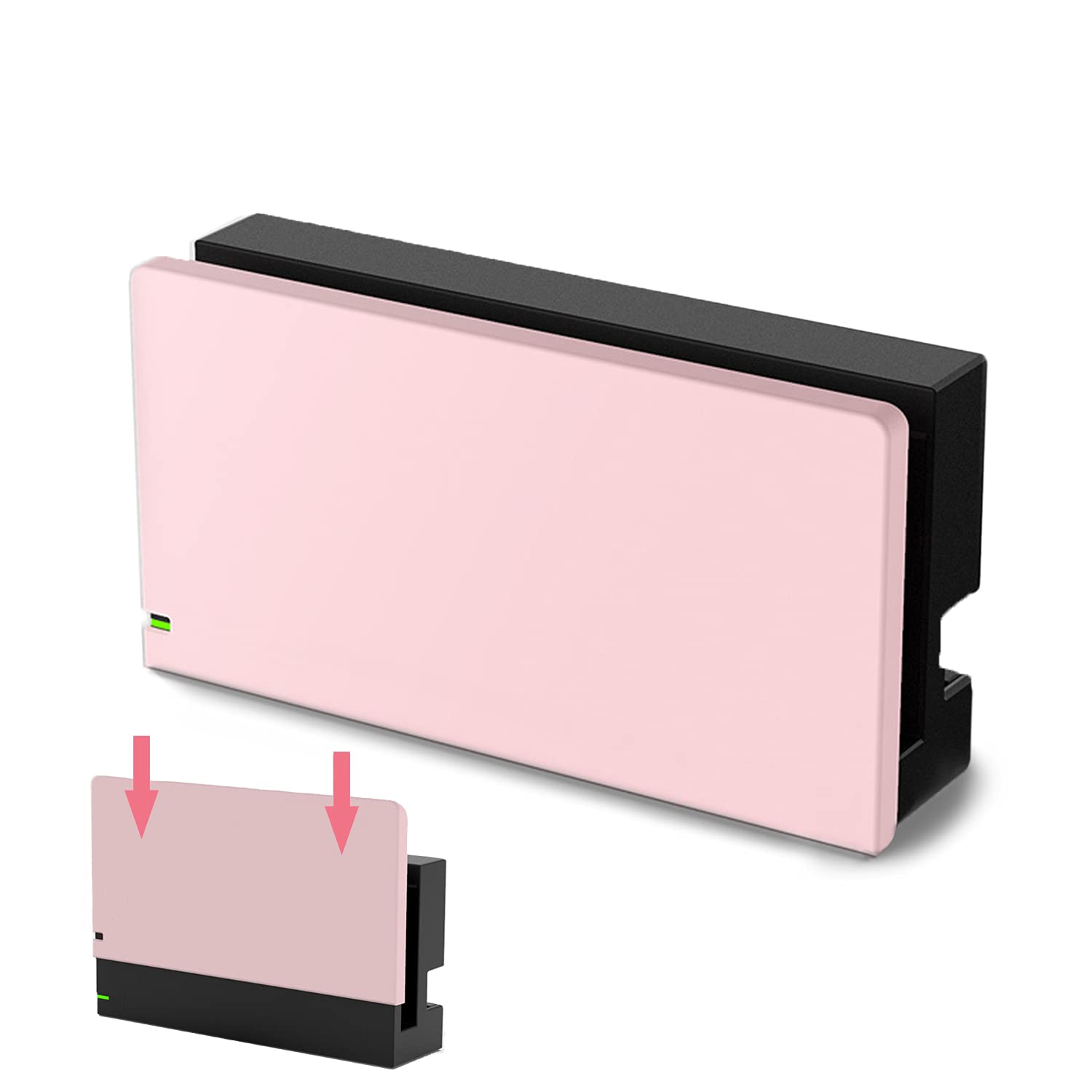 TIKOdirect Custom Faceplate Cover for Nintendo Switch Charging Dock, Hard PC Slim Shell Anti-Scratch [No Screwdriver Installation] for NS Docking Station, Pink