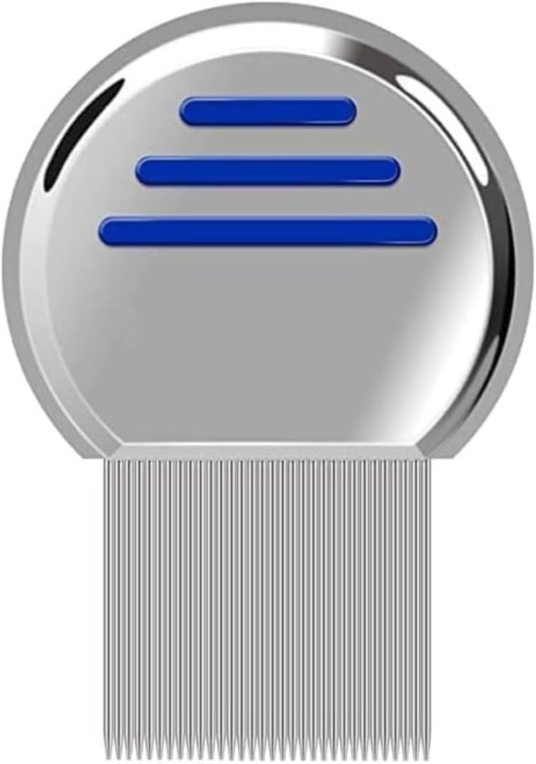 Lice Removal Comb Reusable Metal Nit Comb Spiral Grooves for Long Thick Hair, For Kids, Adults, Pets, Head Lice Treatment, Dandruff Removal & Removes Louse Nits