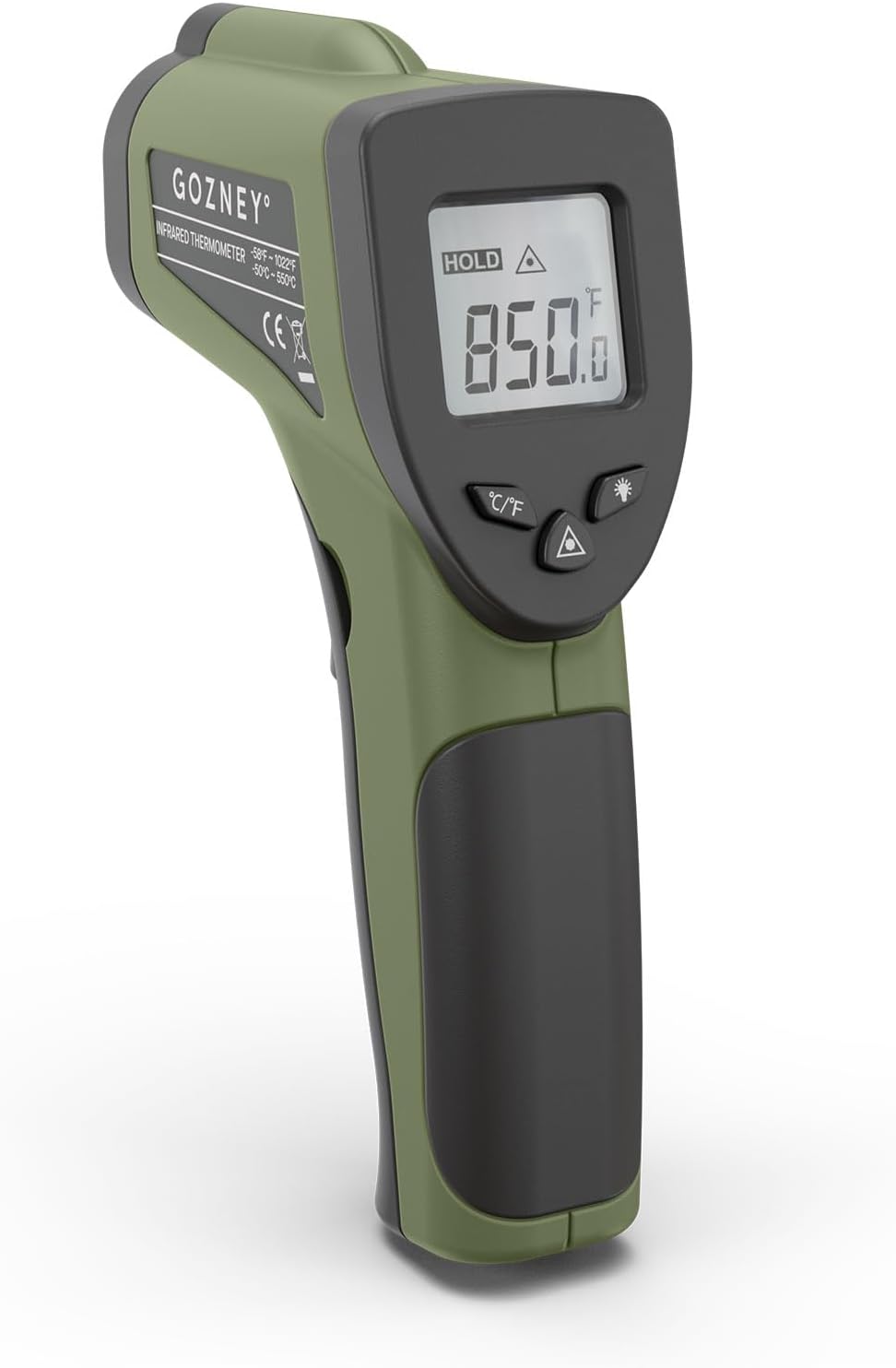 Gozney Infrared Thermometer - Built-in Laser Thermometer with LED Screen - 9V Battery Included - Celsius and Fahrenheit - Pizza Oven Accessories