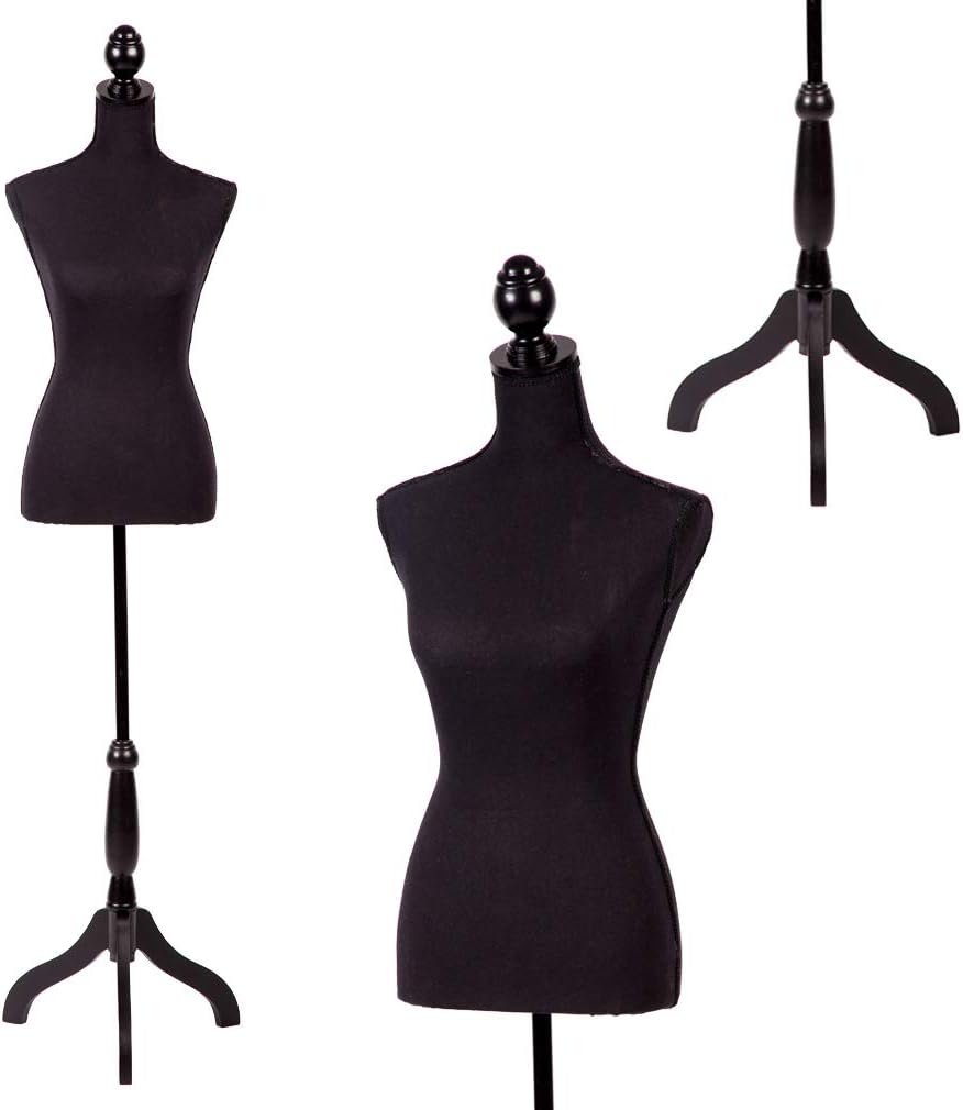 FDW Manikin 60”-67”Height Adjustable Female Dress Model Display Torso Body Tripod Stand Clothing Forms