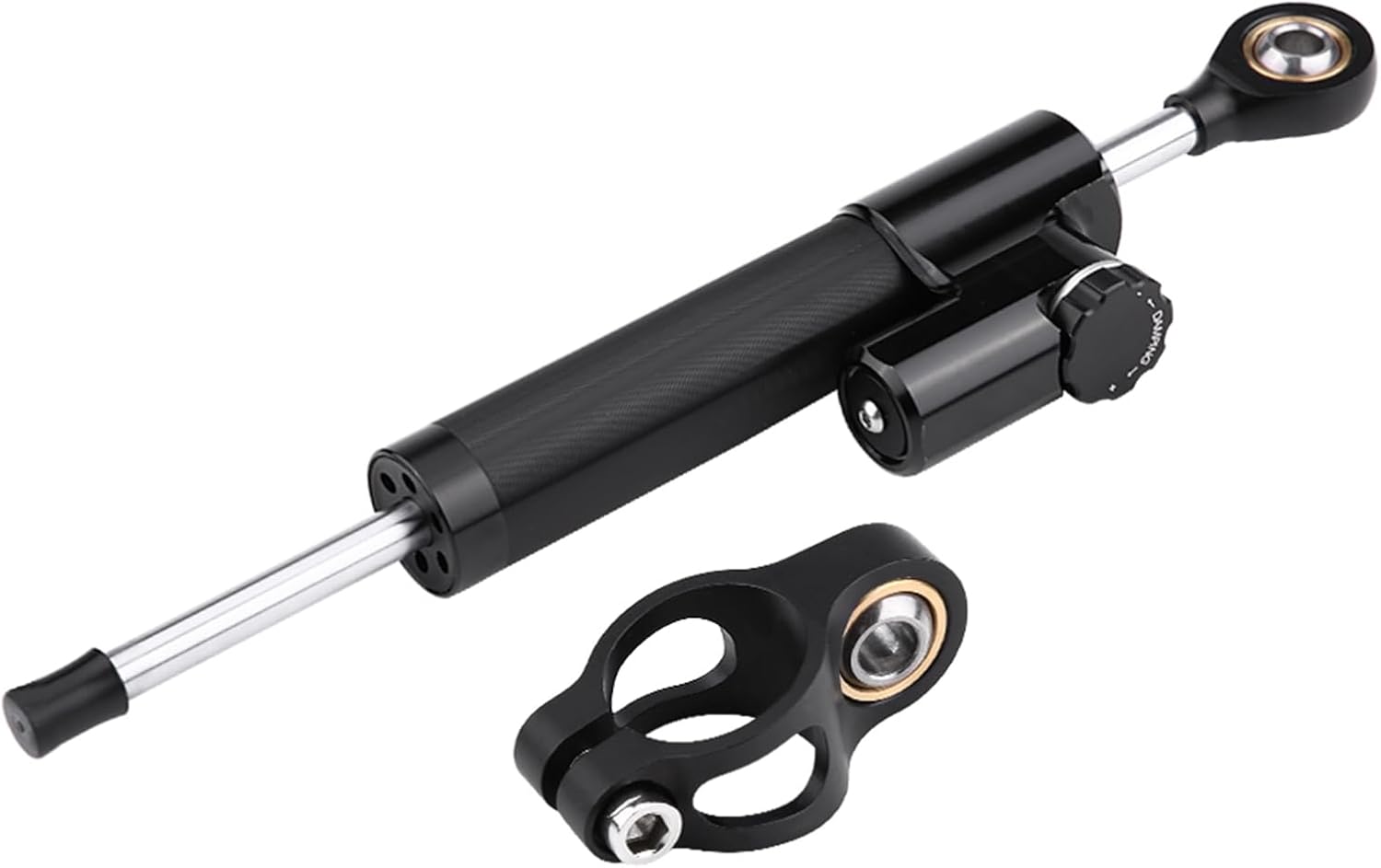 KIMISS Steering Damper With Bracket, Aluminum Universal Motorcycle Steering Damper Stabilizer Linear Reversed Safety Control