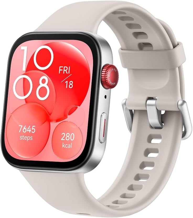 HUAWEI Watch FIT 3，1.82" AMOLED Display ，Ultra-Slim Design，All-Round Fitness Management，Comprehensive Health Managment，Durable Battery Life，Compatible with iOS Android White