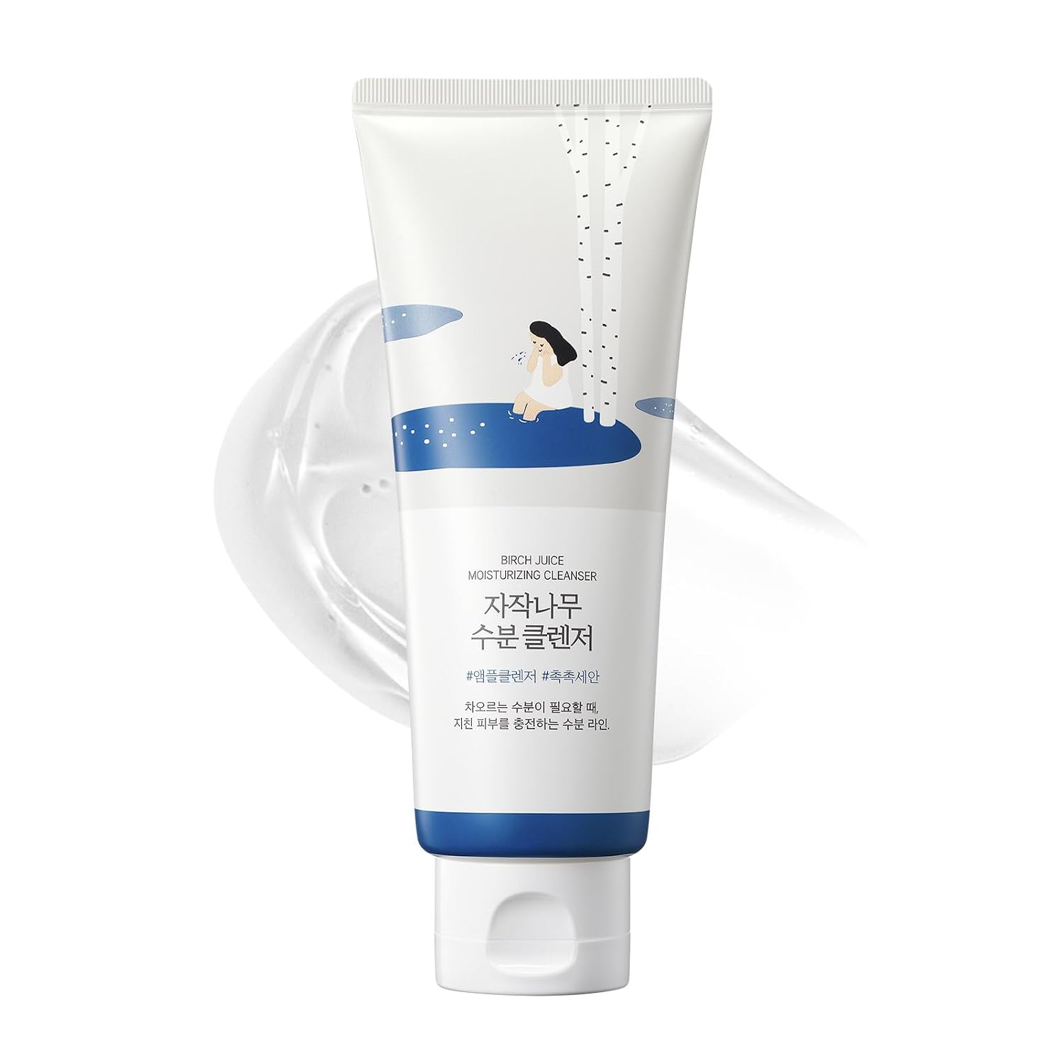 ROUND LAB Birch Juice Moisturizing Cleanser | Unclogs hidden sebum, Clears away dead skin cells., Soothing, Low pH, Gel Type Cleanser (5.07 fl.oz)