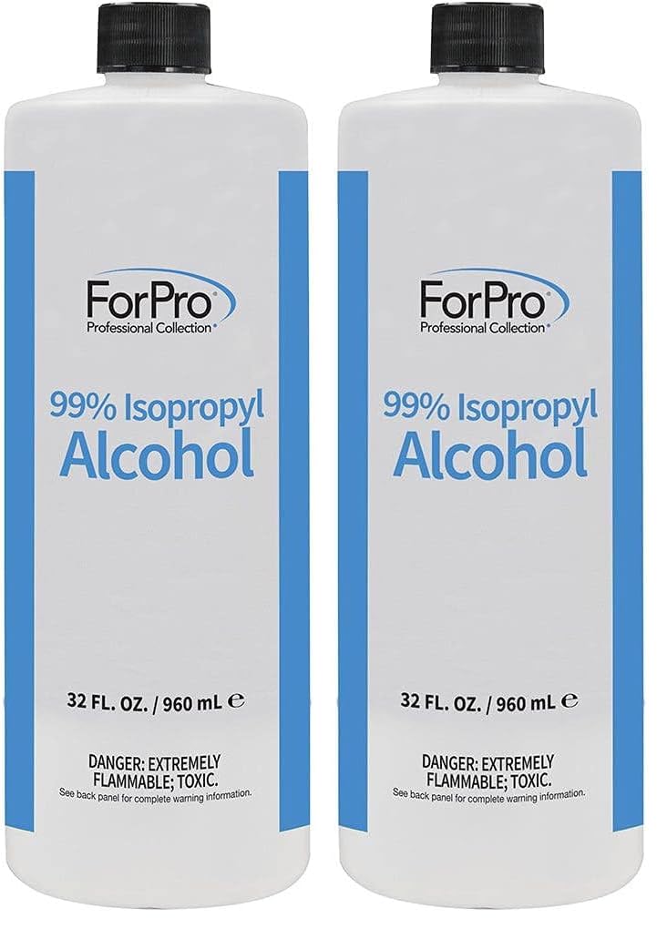 ForPro Professional Collection 99% Isopropyl Alcohol (IPA), Pure & Unadulterated Concentrated Alcohol, 32 Ounces (Pack of 2)