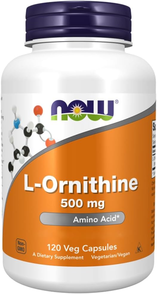 Now Foods, L-Ornithine, 500mg, 120 Vegan Capsules, Lab-Tested, Amino Acid, Gluten Free, Soy Free, Vegetarian
