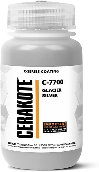 CERAKOTE C-Series Glacier Silver High-Temp Coating, 4 oz, C-7700T