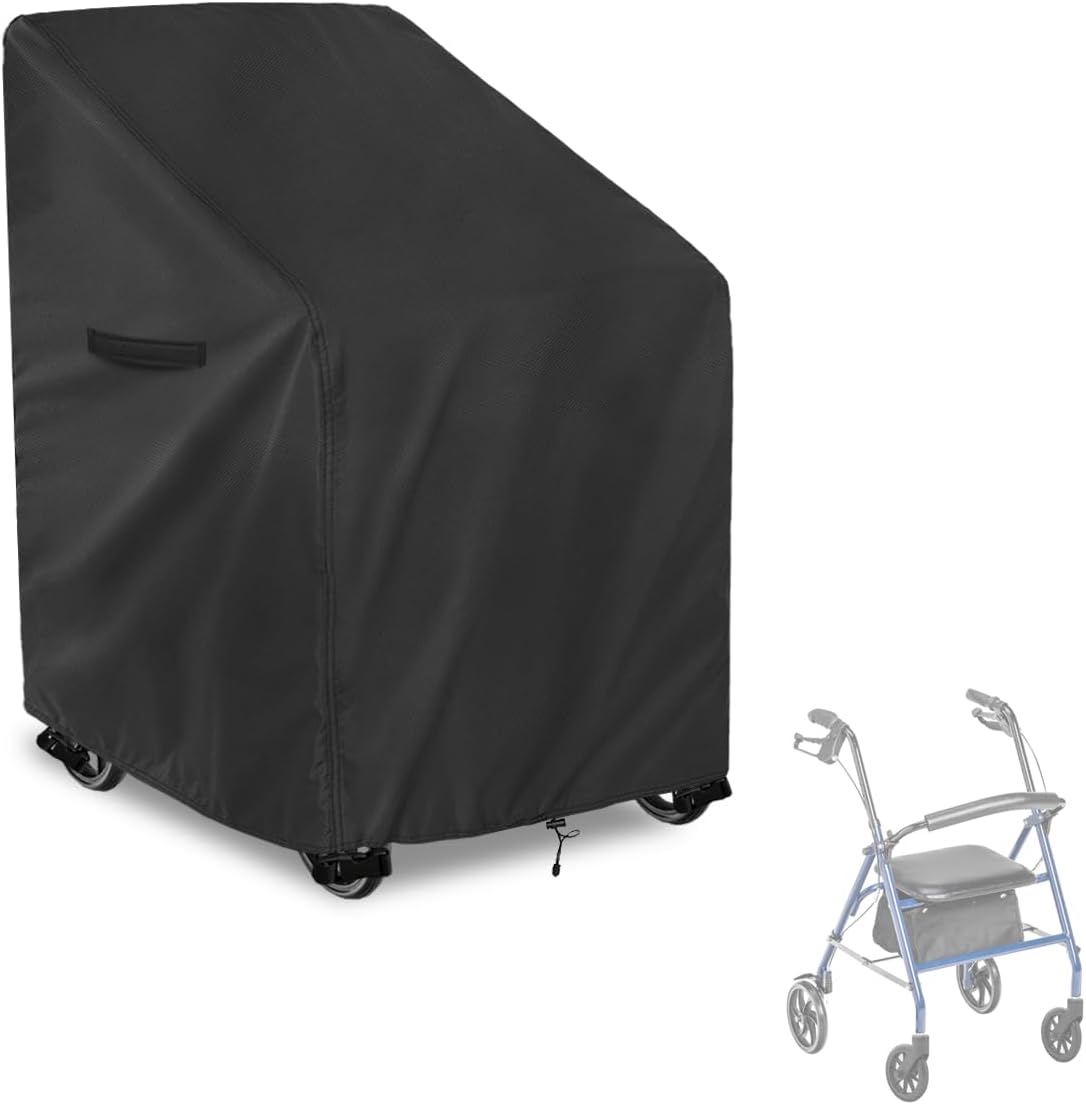 4-Wheel Rollator Walker Cover,Waterproof and Dust Rolling Walkers Cover.28.3"x 26" x 35.4" (L x W x H) Suitable for Various Rollator.