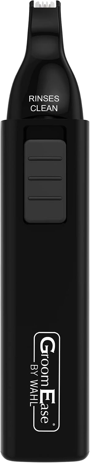 GroomEase by Wahl Ear and Nose Trimmer, Personal Trimmer, Trimmers for Men and Women, Nose Ear and Eyebrow Trimming, Rinse Clean Blade, Easy to Use, Cordless
