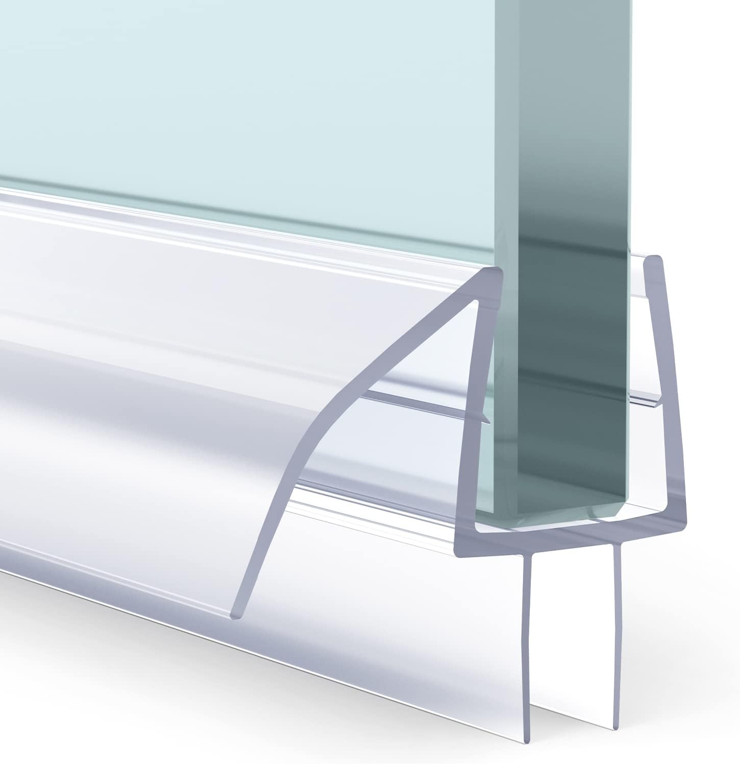 AmazerBath 3 PCS Shower Door Bottom Seal for 3/8 Inch Glass - (15.75 Inches x 3), 3 Section Segmented Shower Installation Kit Frameless Glass Door Seal Strip