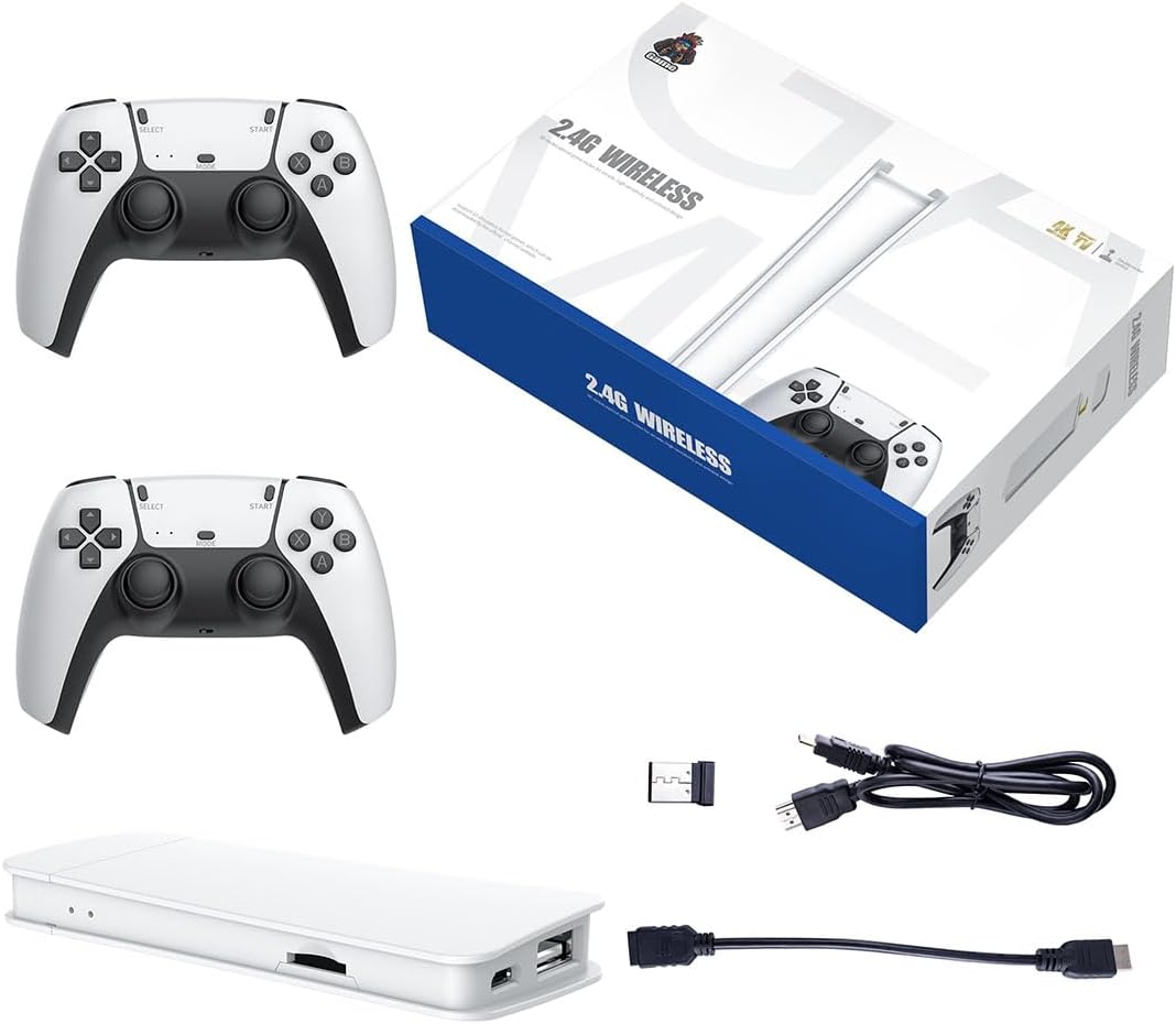 M15 Retro Game Stick, 4K HDMI Output & Wireless Controller Plug and Play Video Game Console with 30000+ Games, Arcade Game Console (128G)