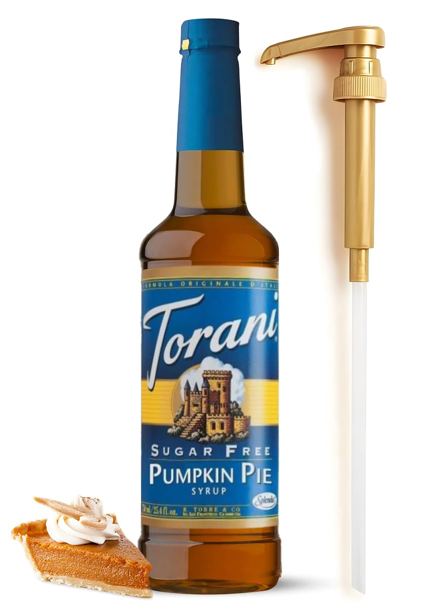 Sugar Free Pumpkin Pie Flavored Syrup 25 4 Ounces with Fresh Finest Pump