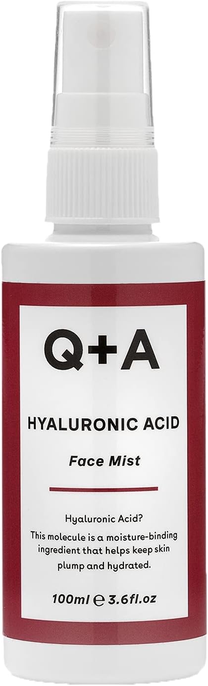 Q+A Hyaluronic Acid Face Mist (100ml), Hydrating Face Mist Spray with with Hyaluronic Acid & Aloe for Instant Moisture Boost, Setting Spray to Calm & Refresh, Makeup-Setting Skincare