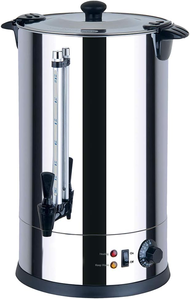 8 Litre Catering Urn, Instant Hot Water Boiler, Tea Urn for Home Brewing, Commercial or Office Use, Stainless Steel