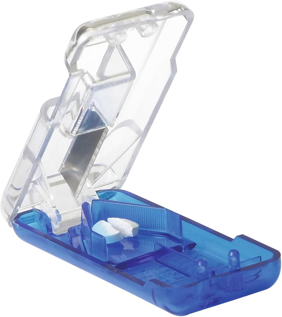 Ezy Dose Pill Cutter & Splitter, Built-in Pill Dispenser, Color May Vary
