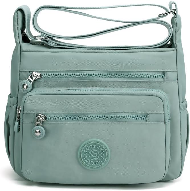 Shilanmei Womens Shoulder Bag with Multi Pocket - Nylon Crossbody Bag Waterproof Tote Handbag for Casual, Lightweight Travel Purse Messenger Bag for Sport Hiking Daily Use