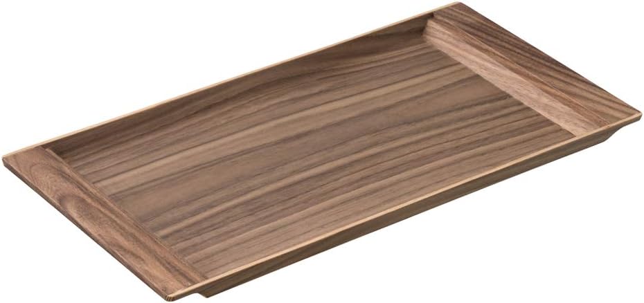 KINTO Sepia 21744 Non-Slip Tray, 16.5 x 8.3 inches (420 x 210 mm), Walnut, Wood