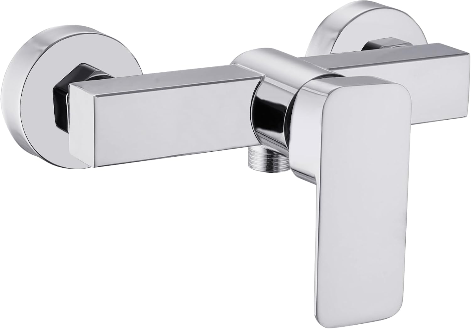 Shower Mixer Taps Wall Mounted Manual Exposed Shower Mixer Valve Single Lever Bathroom Faucet with G1/2" Outlet (Down) Modern Shower Faucet Chrome Stainless Steel Bath Tap for Cold and Hot Water