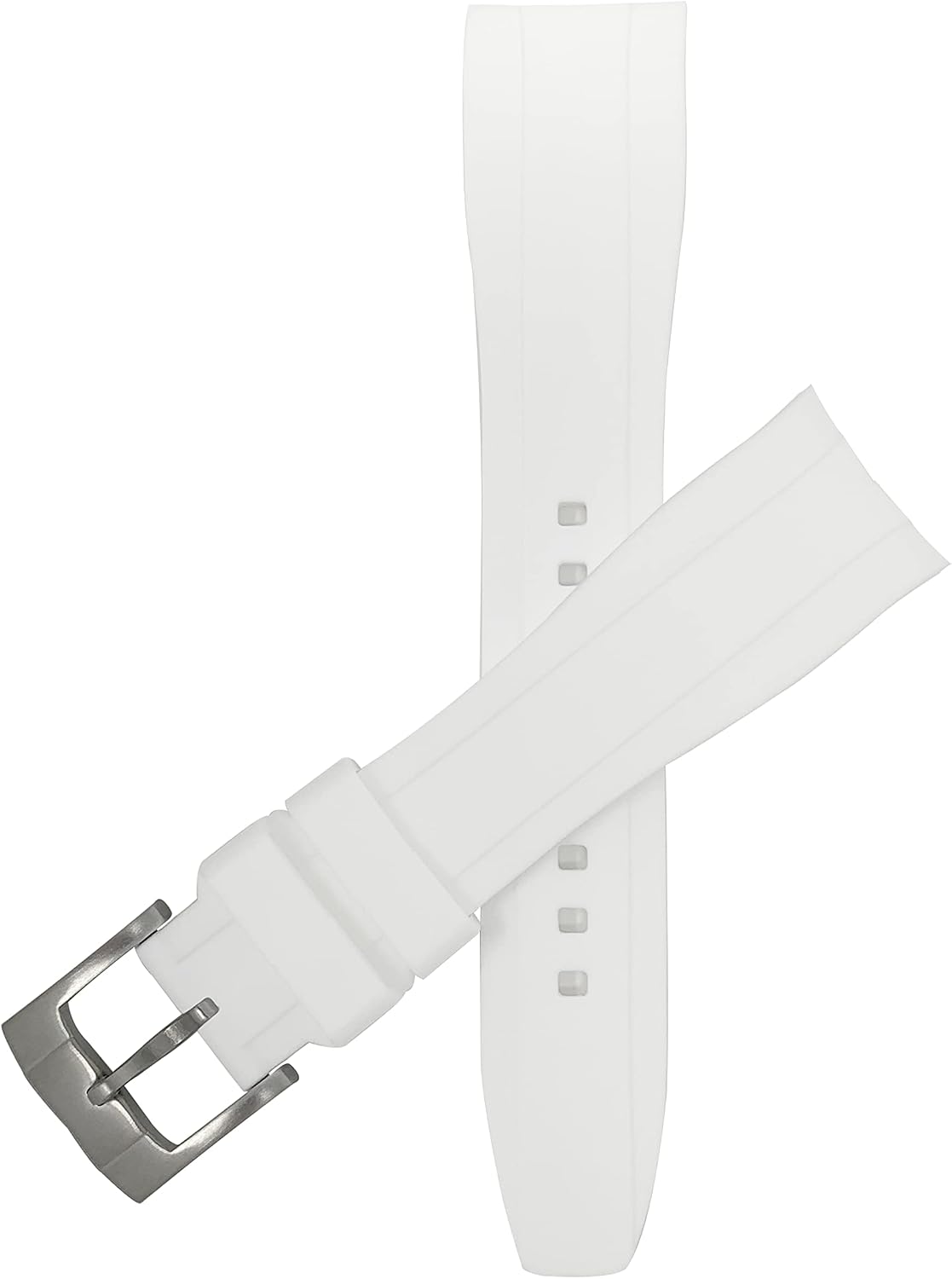 Bandini Silicone Watch Bands - Curved End - Soft Rubber Replacement Watch Straps - Waterproof - Stainless Steel Buckle - Many Colors - 18mm, 20mm, 22mm