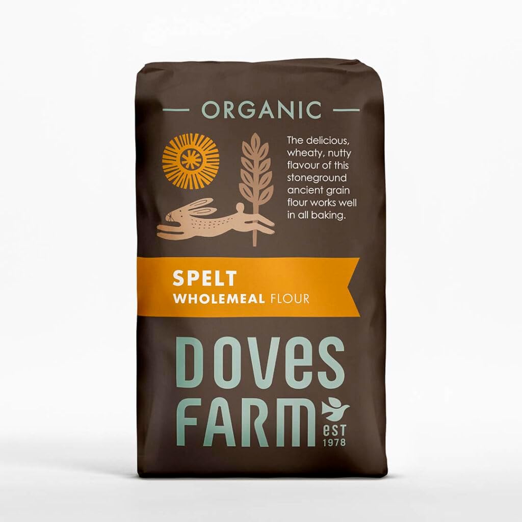 Doves Farm Spelt Flour Wholegrain 1kg Refill– Premium Stoneground Baking Flour
