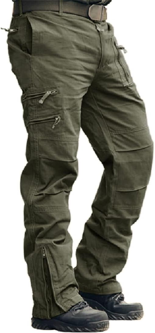 MAGCOMSEN Mens Cargo Work Trousers Cotton Pants Outdoor Camping Hiking Loose Fit 30-40