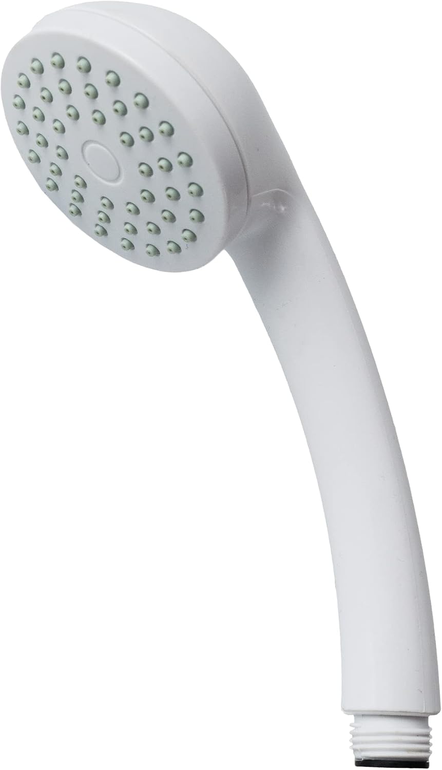 Blue Canyon Alpha Single Mode Shower Head, High-Pressure Water Flow, Premium Plastic Shower Head for Bath with Anti-Blocking Nozzles, Universal Shower Spray, Easy to Install and Clean (White)